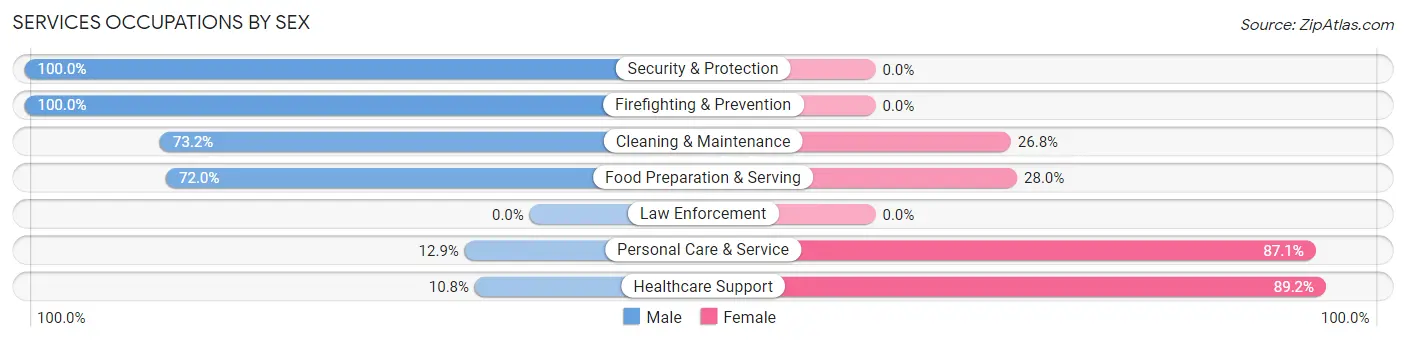 Services Occupations by Sex in Zip Code 84745