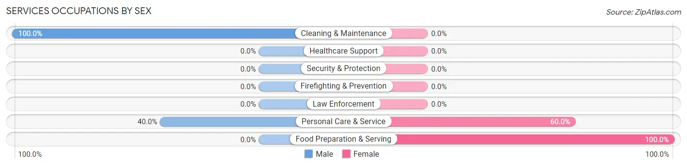Services Occupations by Sex in Zip Code 84775