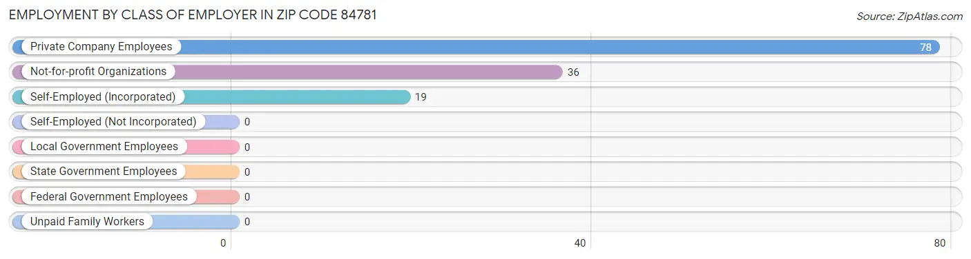 Employment by Class of Employer in Zip Code 84781