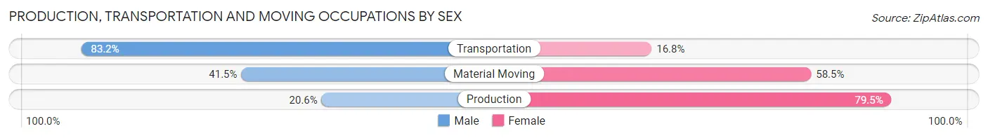 Production, Transportation and Moving Occupations by Sex in Zip Code 85003