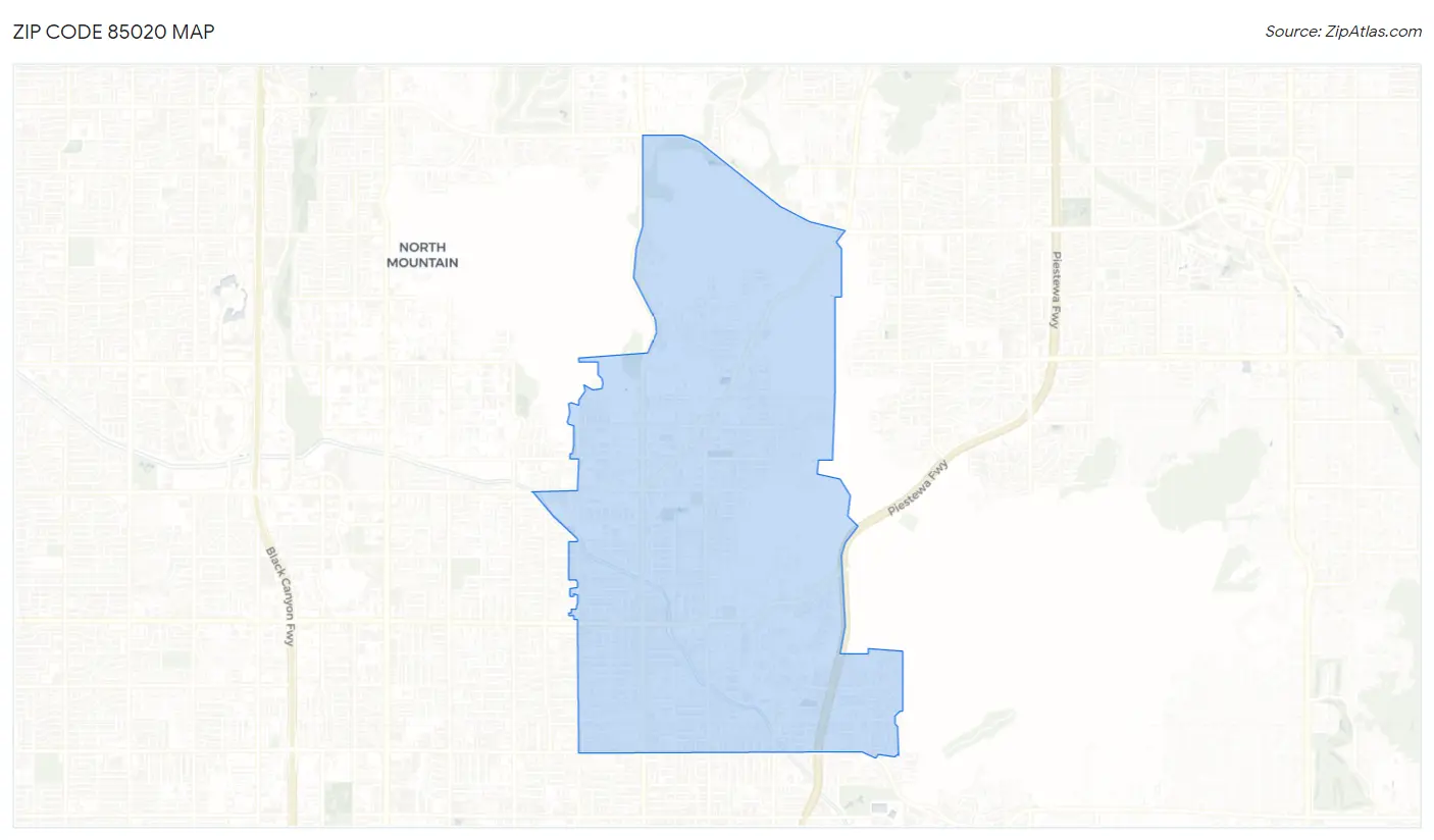 Zip Code 85020 Map