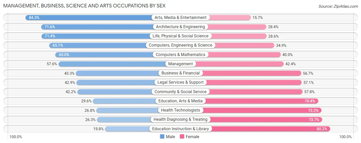 Management, Business, Science and Arts Occupations by Sex in Zip Code 85053