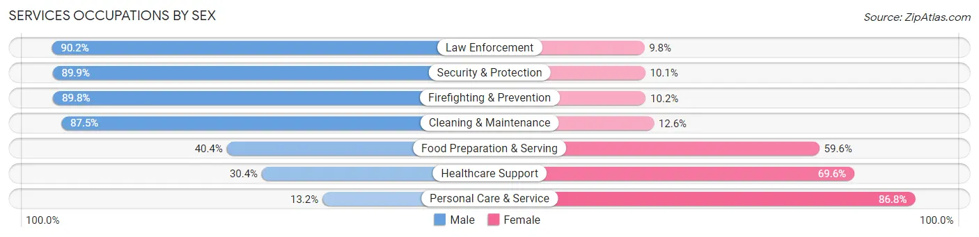 Services Occupations by Sex in Zip Code 85306