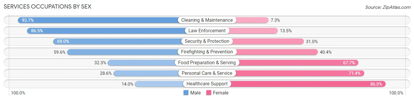 Services Occupations by Sex in Zip Code 85310