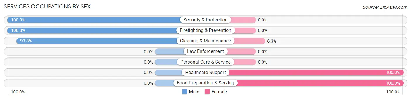 Services Occupations by Sex in Zip Code 85342