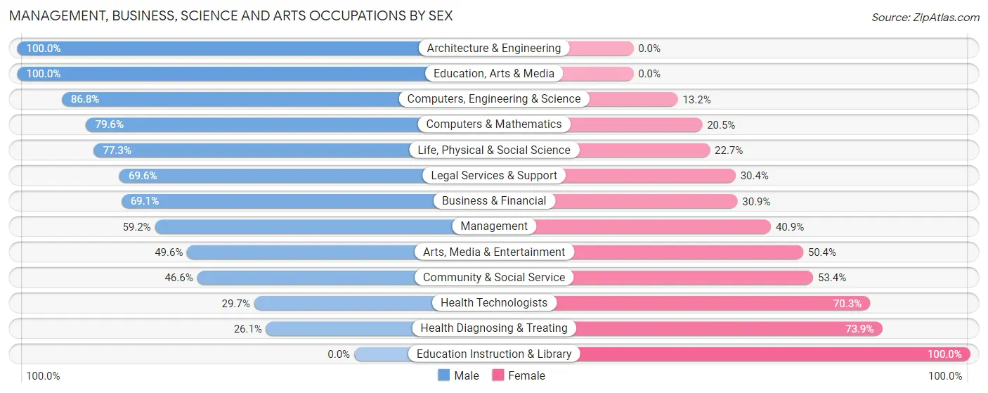 Management, Business, Science and Arts Occupations by Sex in Zip Code 85375