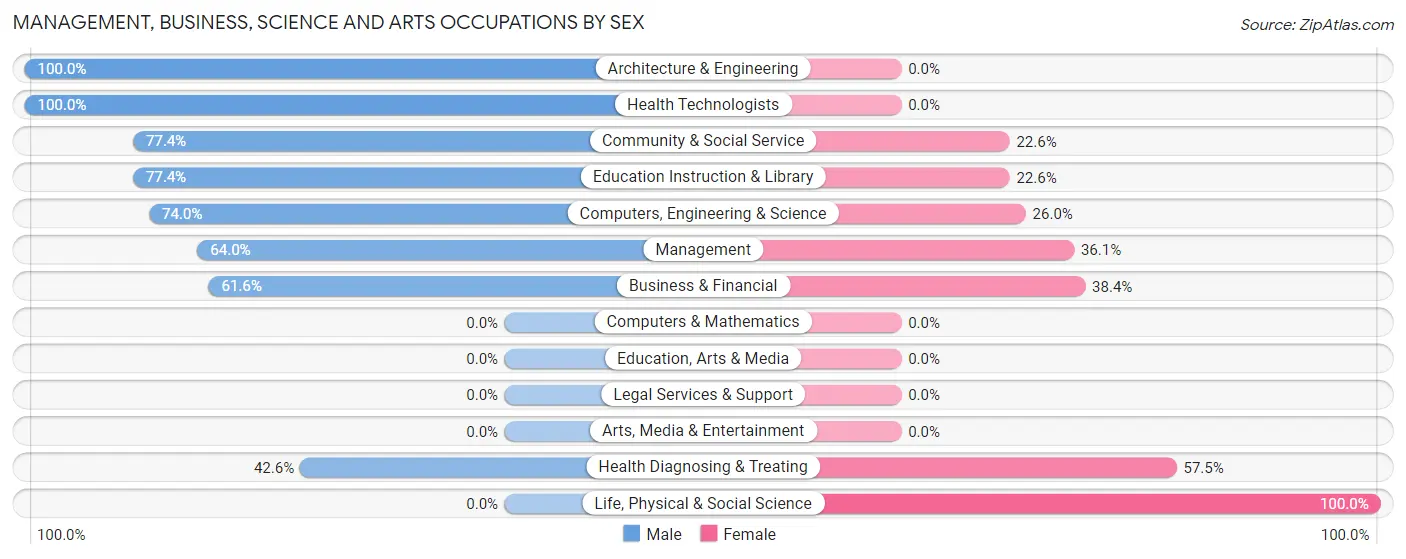 Management, Business, Science and Arts Occupations by Sex in Zip Code 85377