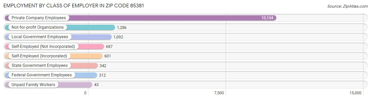 Employment by Class of Employer in Zip Code 85381