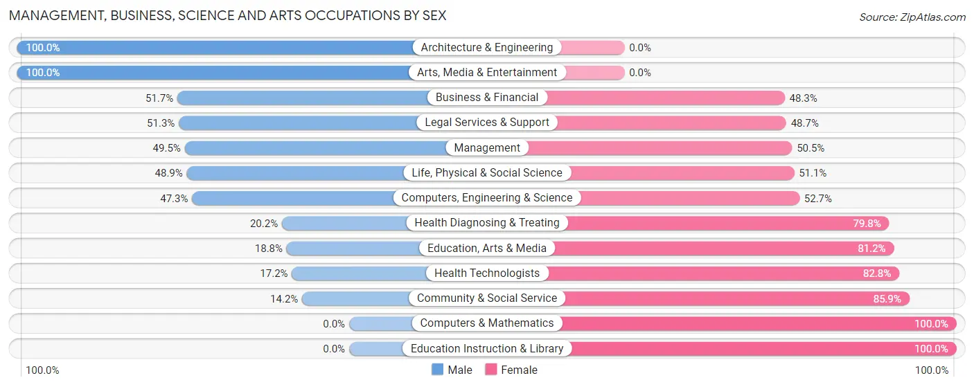 Management, Business, Science and Arts Occupations by Sex in Zip Code 85390