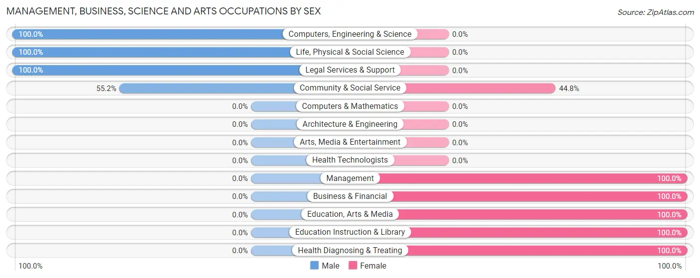 Management, Business, Science and Arts Occupations by Sex in Zip Code 85533
