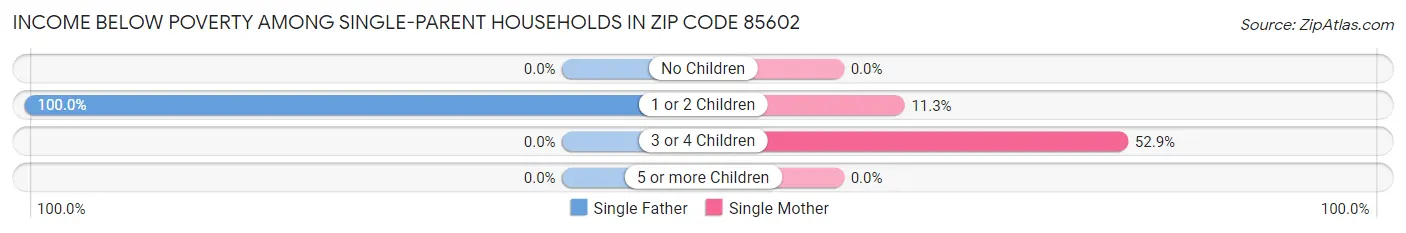 Income Below Poverty Among Single-Parent Households in Zip Code 85602