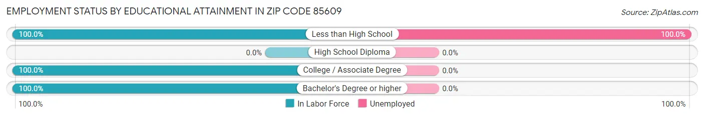 Employment Status by Educational Attainment in Zip Code 85609