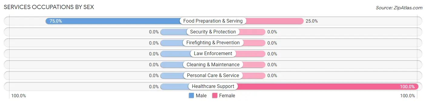 Services Occupations by Sex in Zip Code 85627