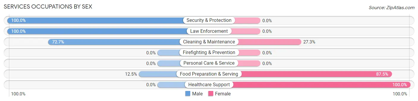 Services Occupations by Sex in Zip Code 85632