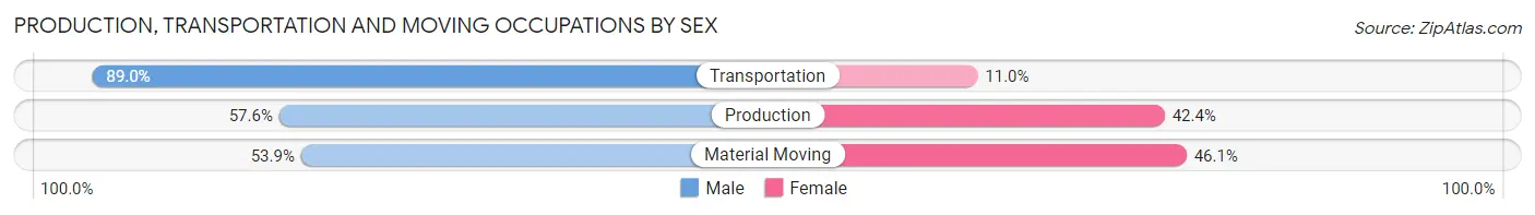 Production, Transportation and Moving Occupations by Sex in Zip Code 85648