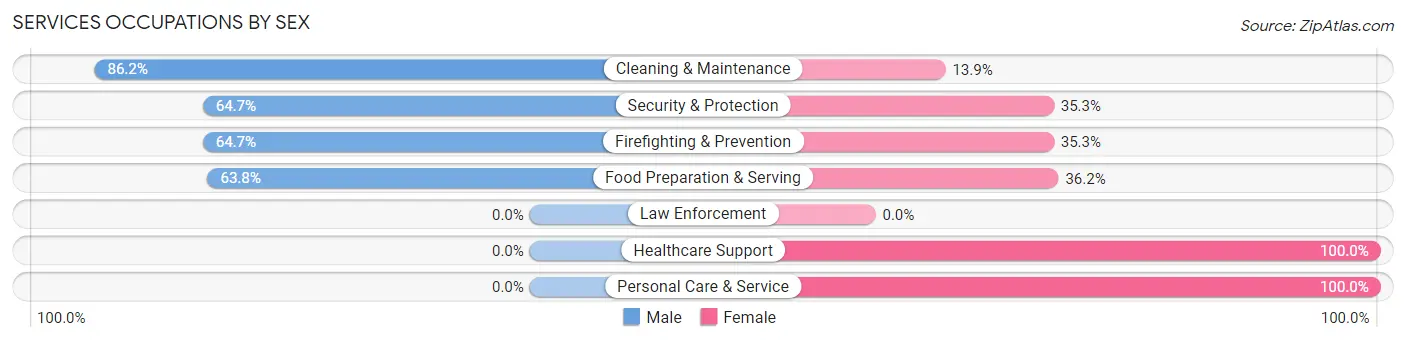 Services Occupations by Sex in Zip Code 85736