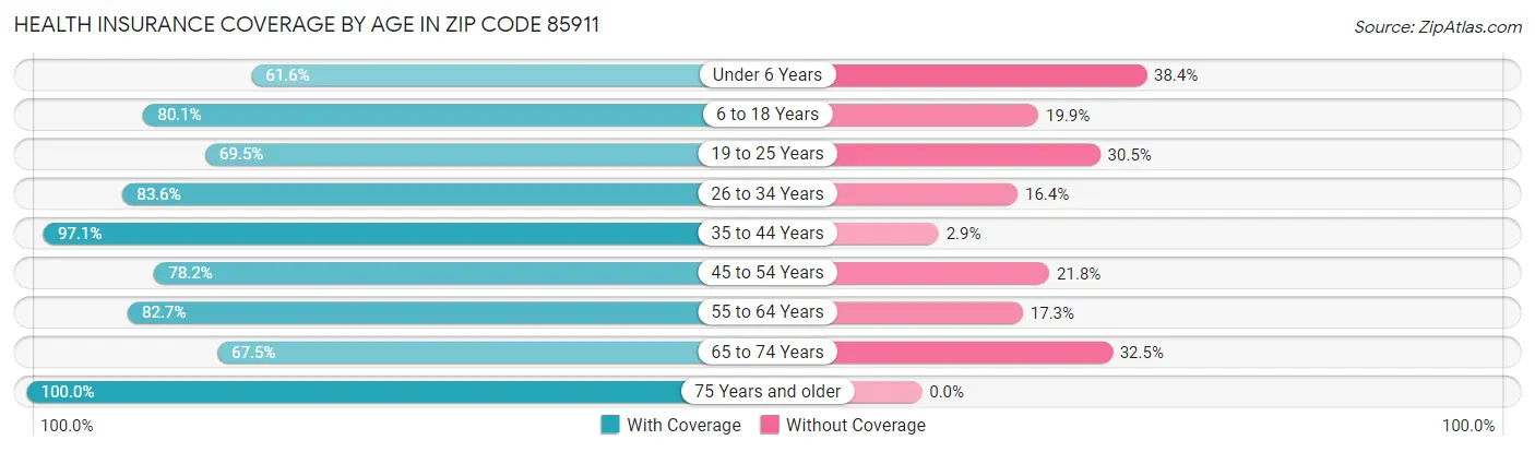Health Insurance Coverage by Age in Zip Code 85911