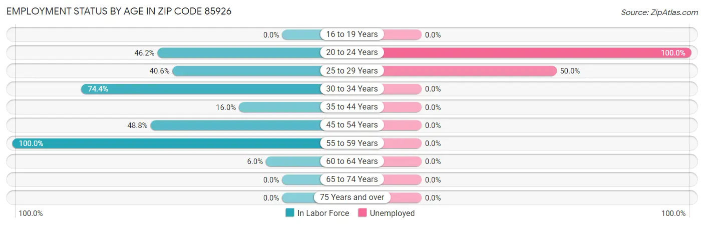 Employment Status by Age in Zip Code 85926