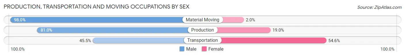 Production, Transportation and Moving Occupations by Sex in Zip Code 85929