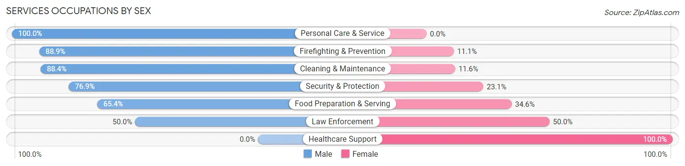 Services Occupations by Sex in Zip Code 85930