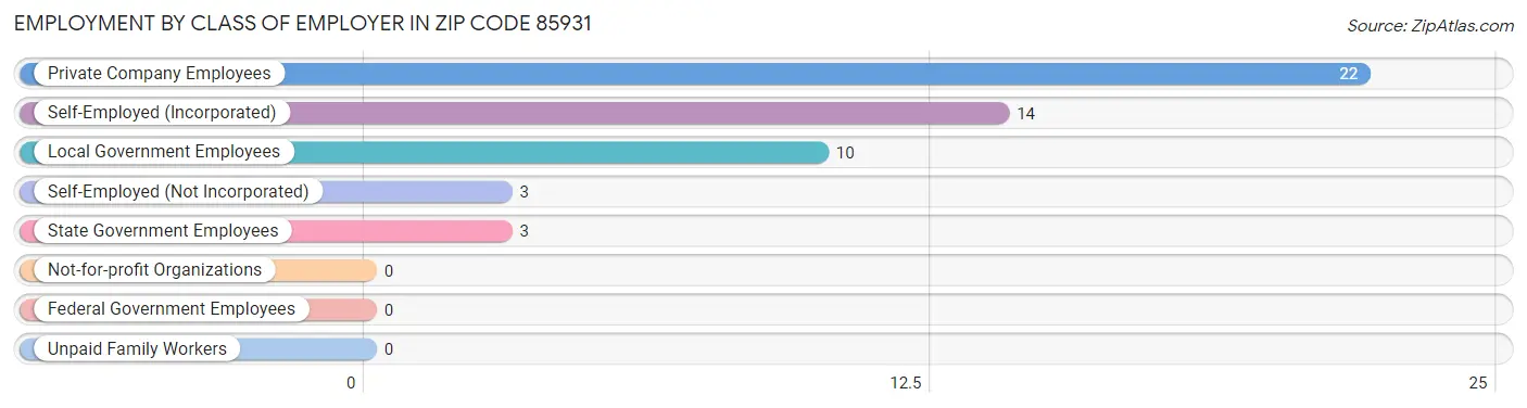 Employment by Class of Employer in Zip Code 85931