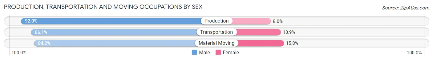 Production, Transportation and Moving Occupations by Sex in Zip Code 85937