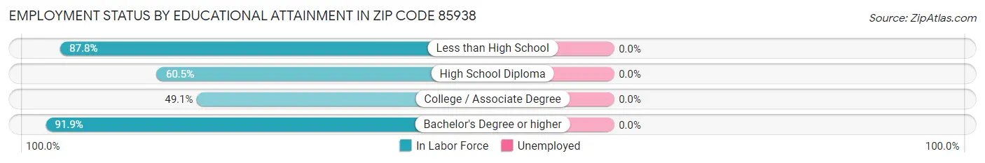 Employment Status by Educational Attainment in Zip Code 85938