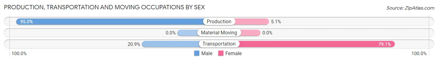Production, Transportation and Moving Occupations by Sex in Zip Code 86025