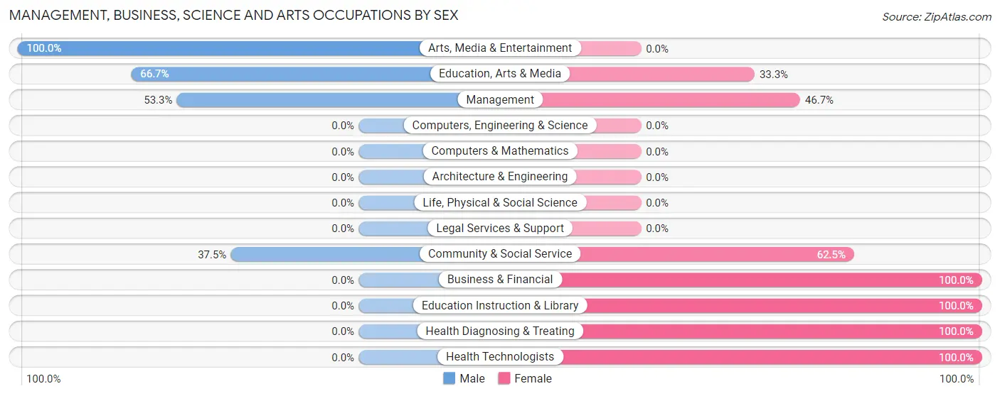 Management, Business, Science and Arts Occupations by Sex in Zip Code 86031