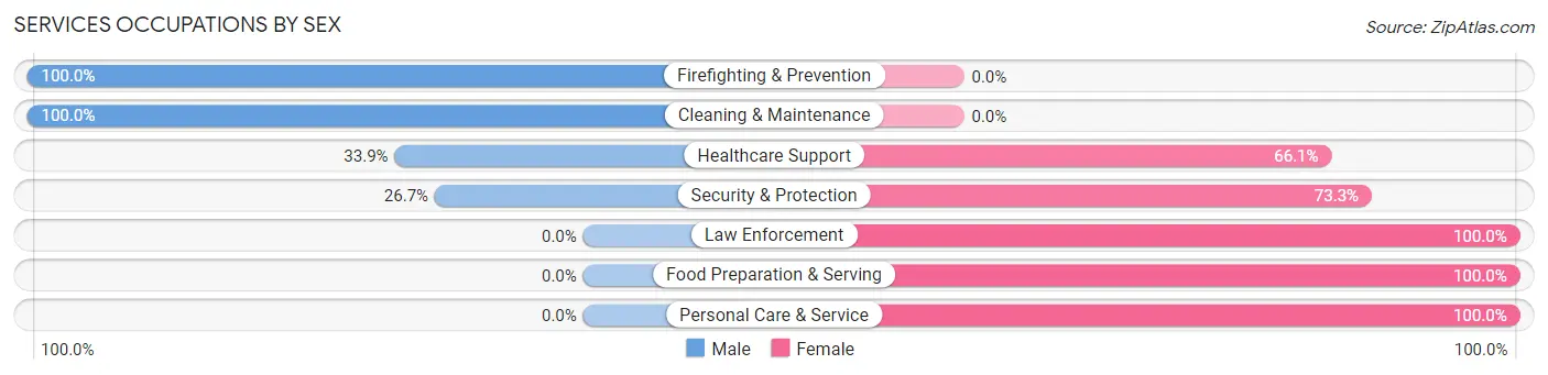 Services Occupations by Sex in Zip Code 86042