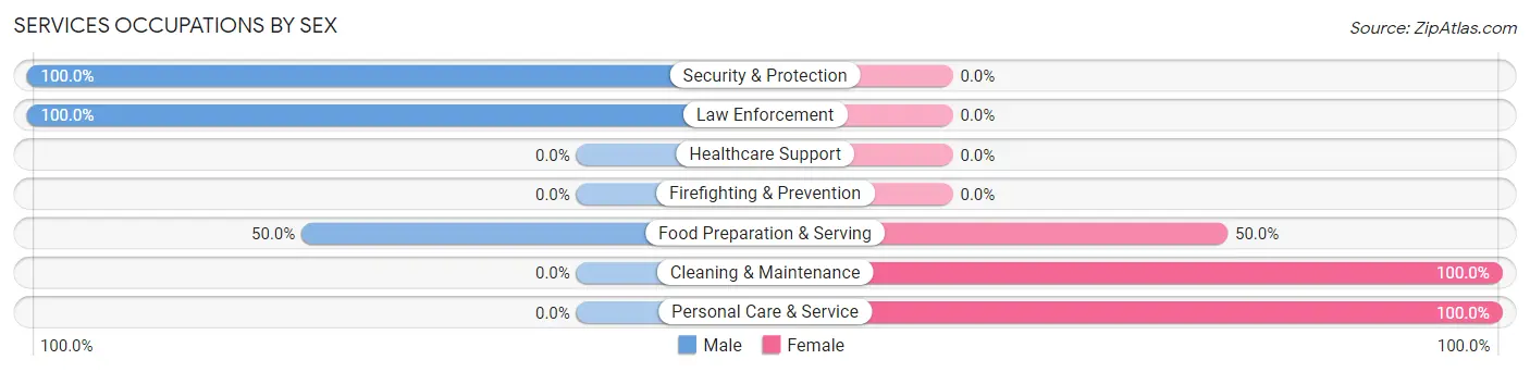 Services Occupations by Sex in Zip Code 86338