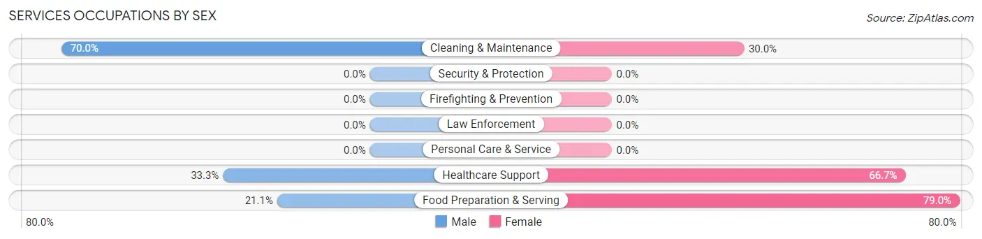 Services Occupations by Sex in Zip Code 86502