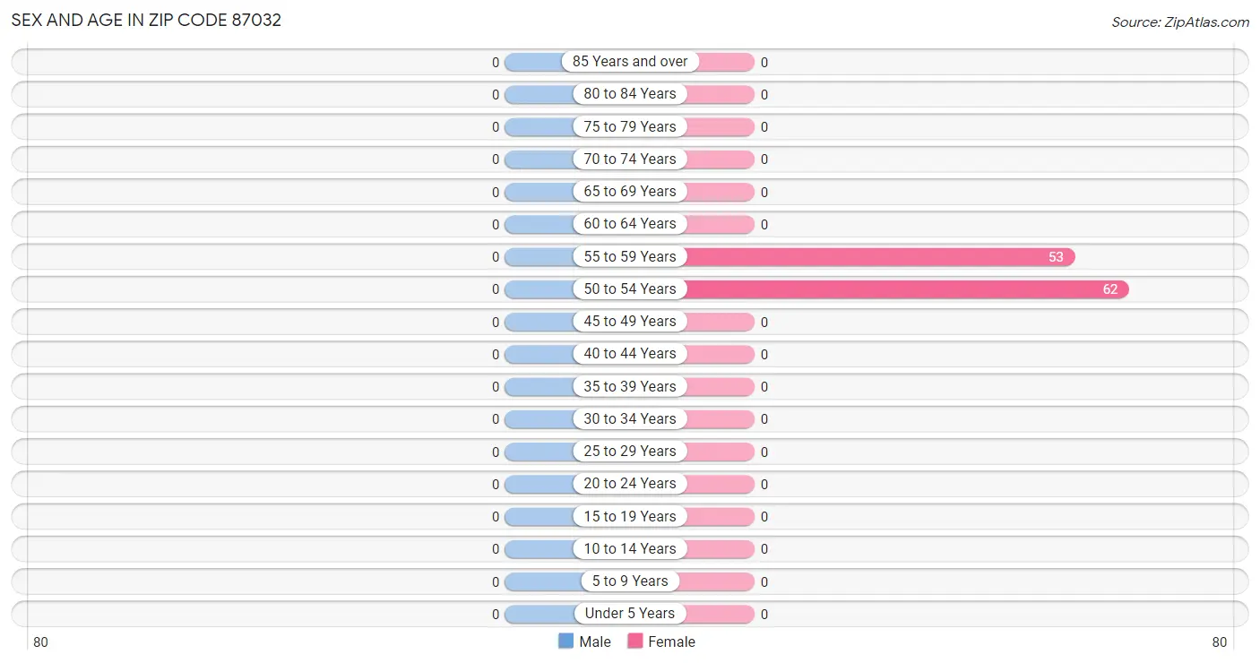 Sex and Age in Zip Code 87032