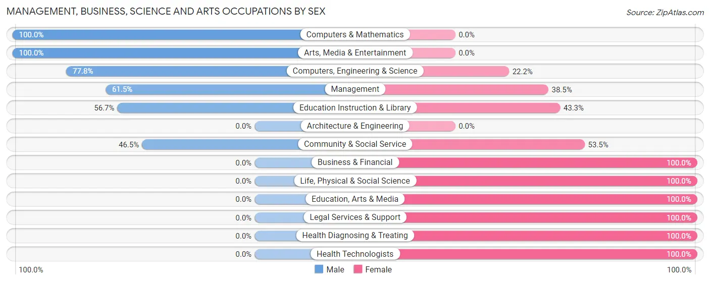 Management, Business, Science and Arts Occupations by Sex in Zip Code 87041