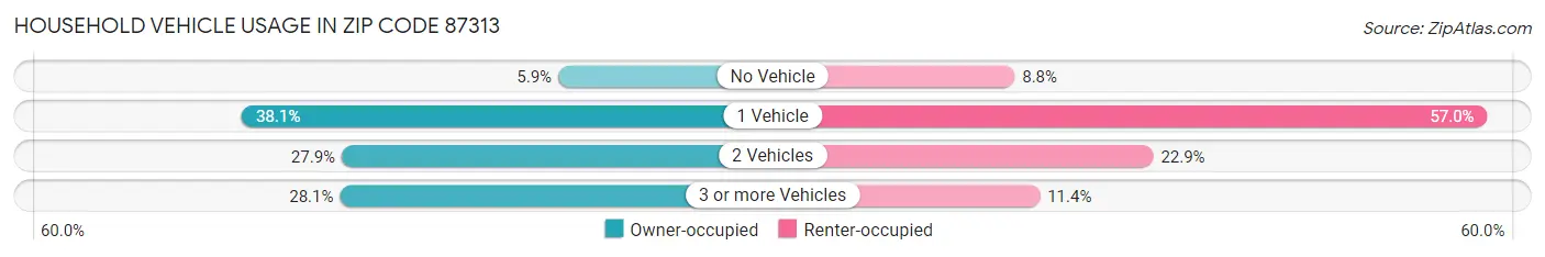 Household Vehicle Usage in Zip Code 87313