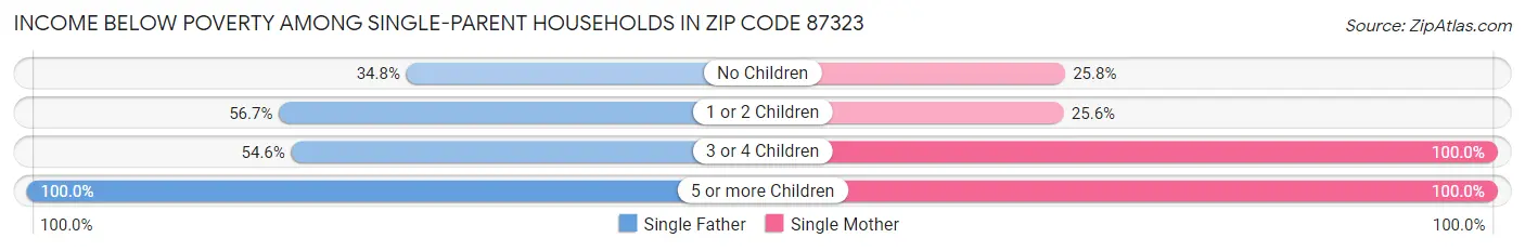 Income Below Poverty Among Single-Parent Households in Zip Code 87323