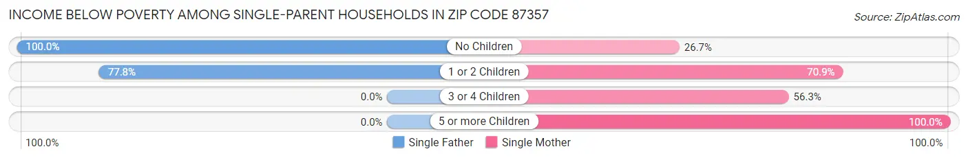 Income Below Poverty Among Single-Parent Households in Zip Code 87357