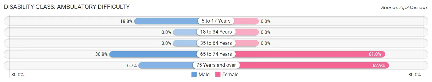 Disability in Zip Code 87747: <span>Ambulatory Difficulty</span>