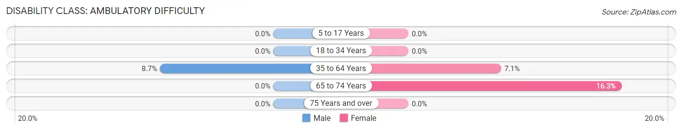 Disability in Zip Code 88041: <span>Ambulatory Difficulty</span>