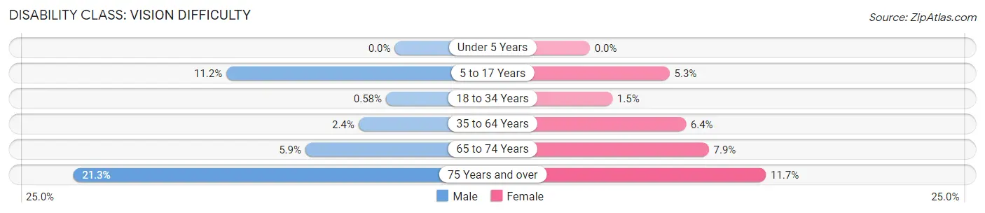 Disability in Zip Code 88130: <span>Vision Difficulty</span>