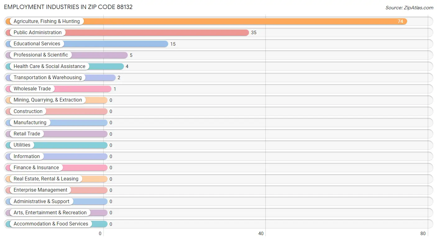 Employment Industries in Zip Code 88132