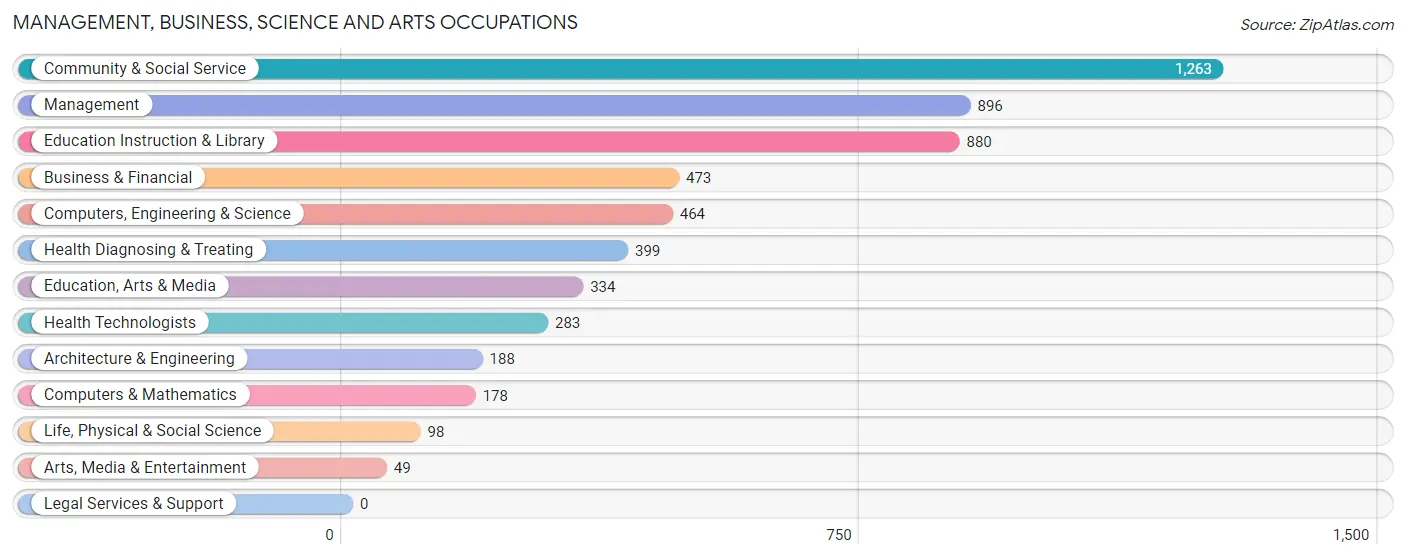 Management, Business, Science and Arts Occupations in Zip Code 88210