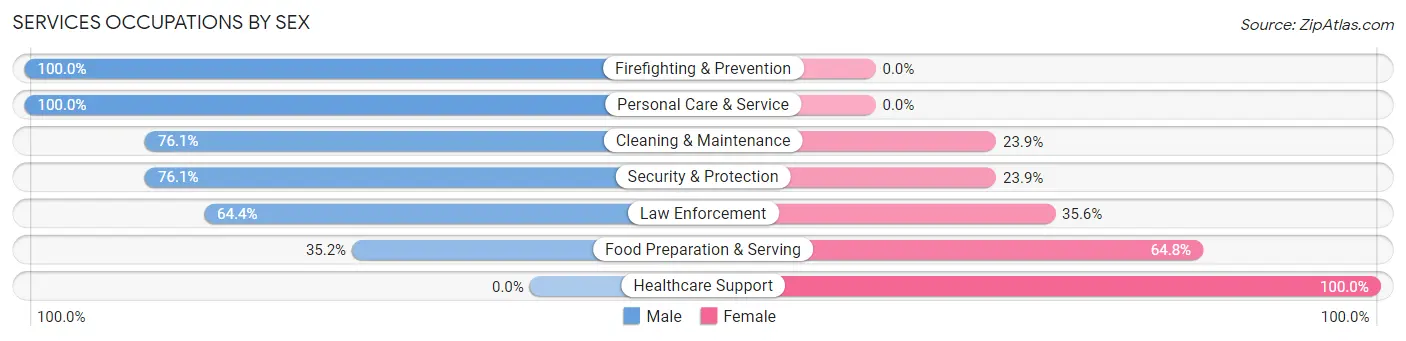 Services Occupations by Sex in Zip Code 88260