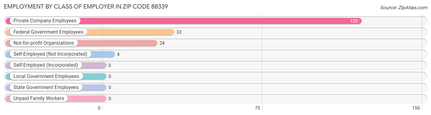 Employment by Class of Employer in Zip Code 88339