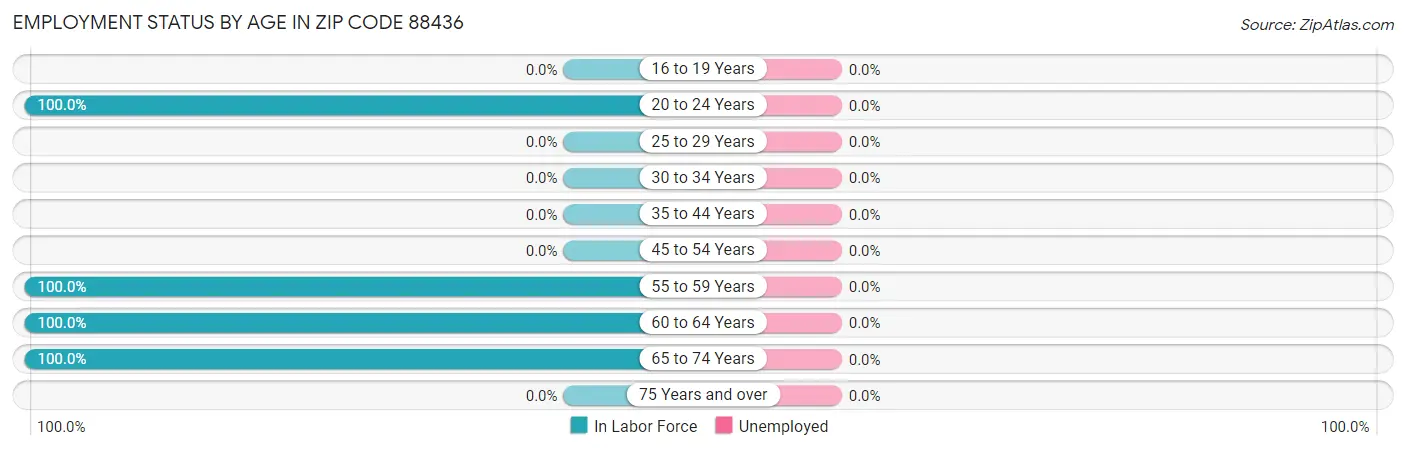 Employment Status by Age in Zip Code 88436