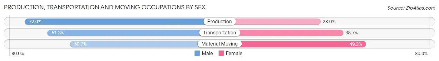 Production, Transportation and Moving Occupations by Sex in Zip Code 89011