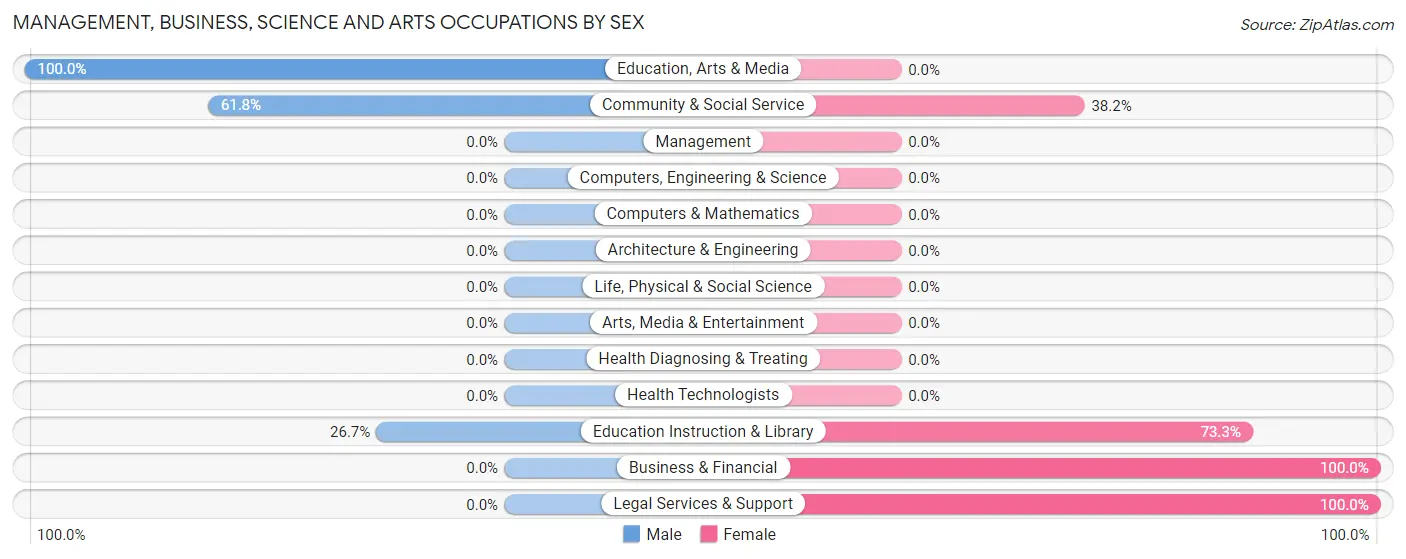 Management, Business, Science and Arts Occupations by Sex in Zip Code 89013