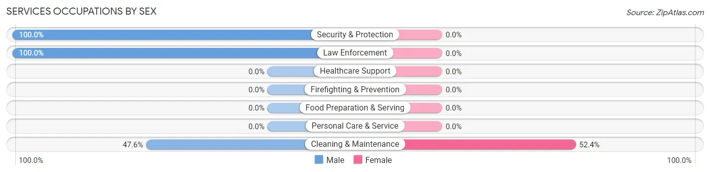 Services Occupations by Sex in Zip Code 89046