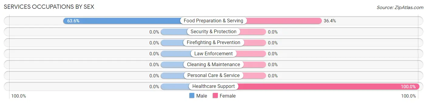 Services Occupations by Sex in Zip Code 89047