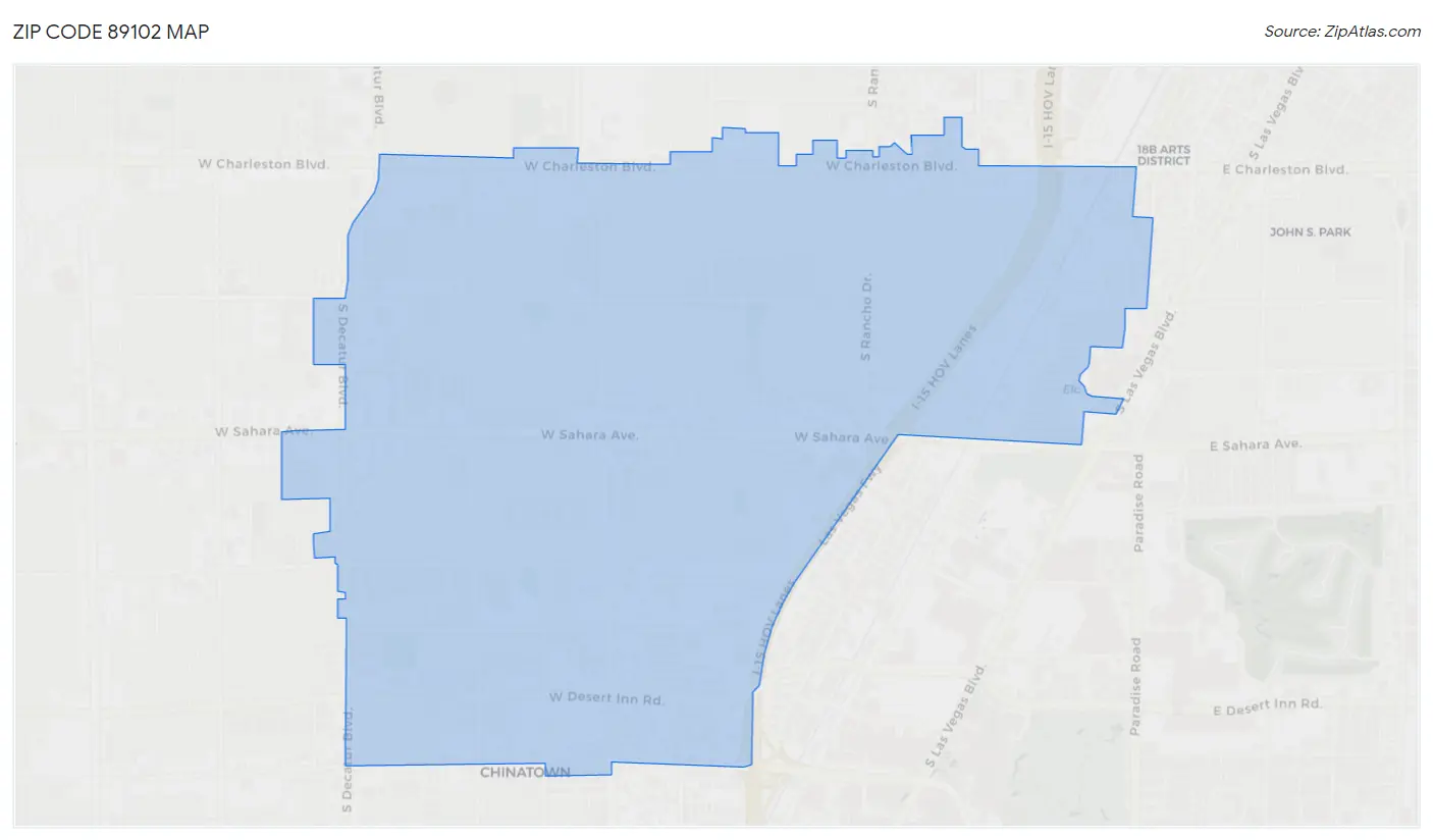 Zip Code 89102 Map